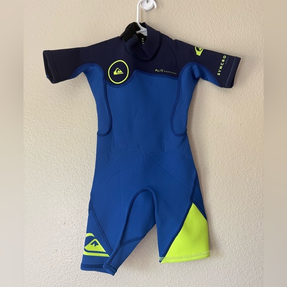 Quiksilver Other - Quiksilver Kids Navy and Neon Green Rashguard